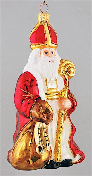 Christbaumschmuck Reflexkugel Weihnachtsmann Oblatte Nikolaus Weihnachtsmann 