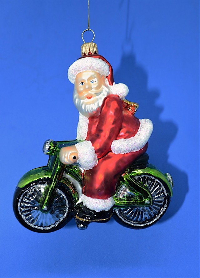 Weihnachtsmann auf Fahrrad